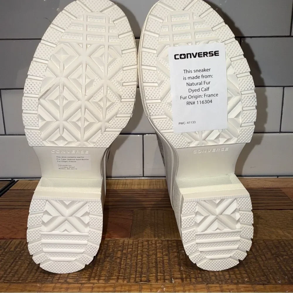 New Men's Converse Chuck 70 De Luxe Heel Platform Sneakers Real Fur A12813C - Picture 7 of 8